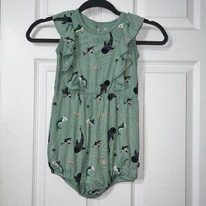NWT Kyte Baby Bubble Romper Sage Shark Print Size 4T